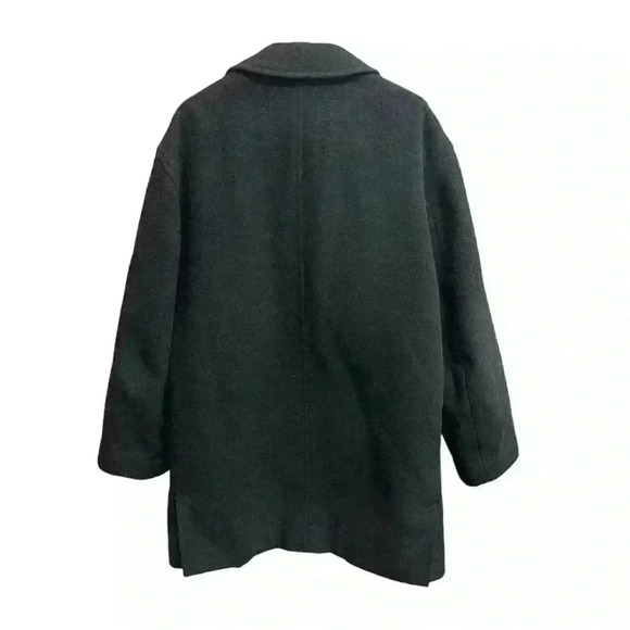 Chaps Ralph Lauren Overcoat Charcoal Cashmere Wool Blend Collared Lined Size 48R - Picture 2 of 12